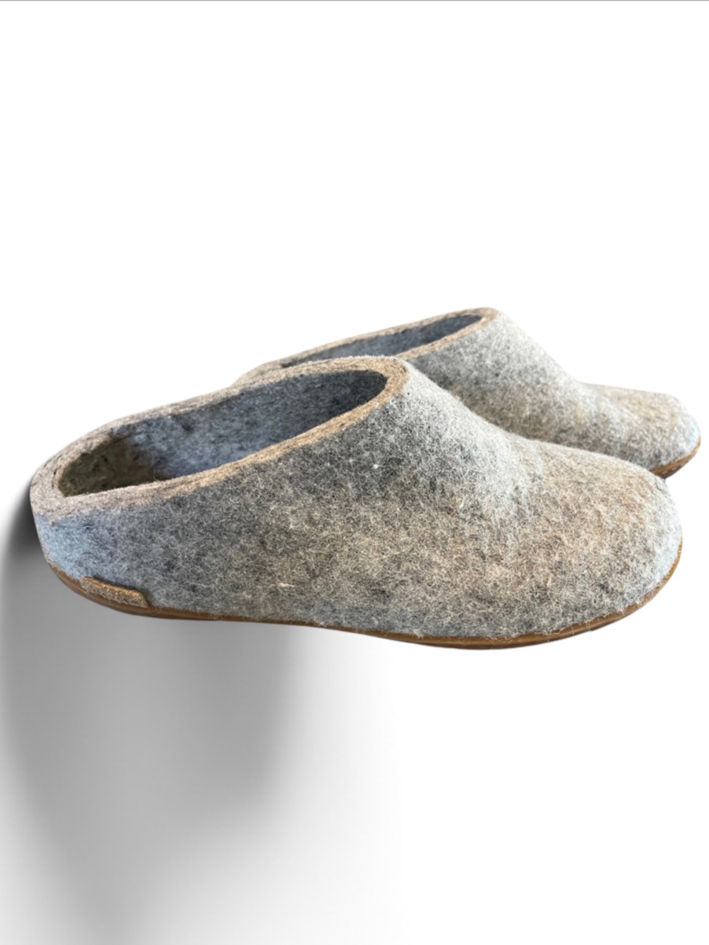 Glerups Wool Slippers Sz 40 Gray